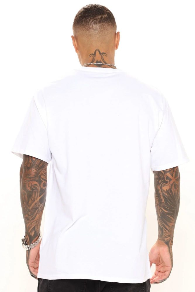 White Hustle Barcode Print Short Sleeve T-Shirt Size: S
