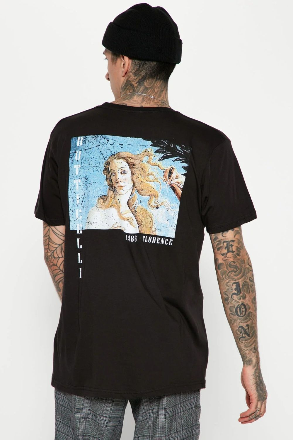 Black Birth Of Venus Short Sleeve T-Shirt Size: S