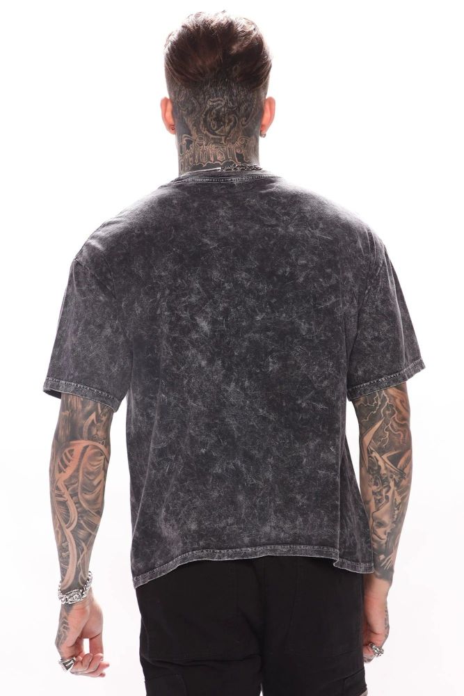 Black Crew Neck Short Sleeve Printed T-Shirt Size: S