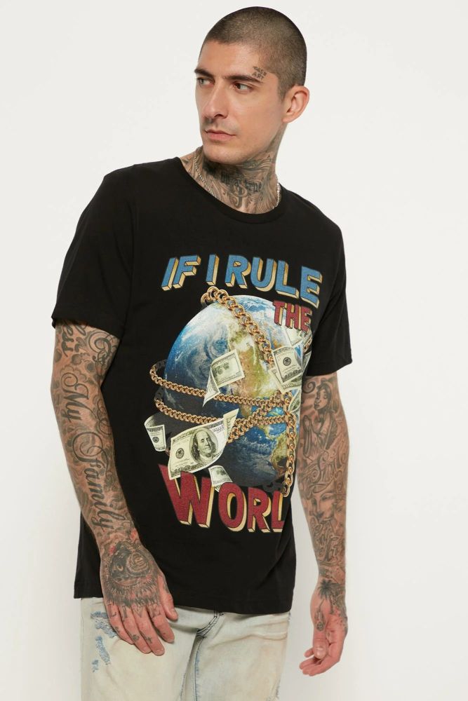 IF I Rule The World Black Short Sleeve T-Shirt Size: XL