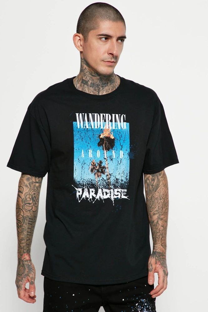 Oversized Wandering Around Paradise Short Sleeve T-Shirt Size: L