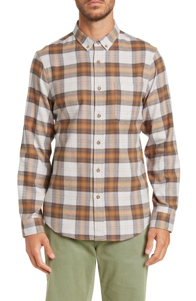 Grindle Trim Fit Flannel Long Sleeve Plaid Shirt Size: 2XL