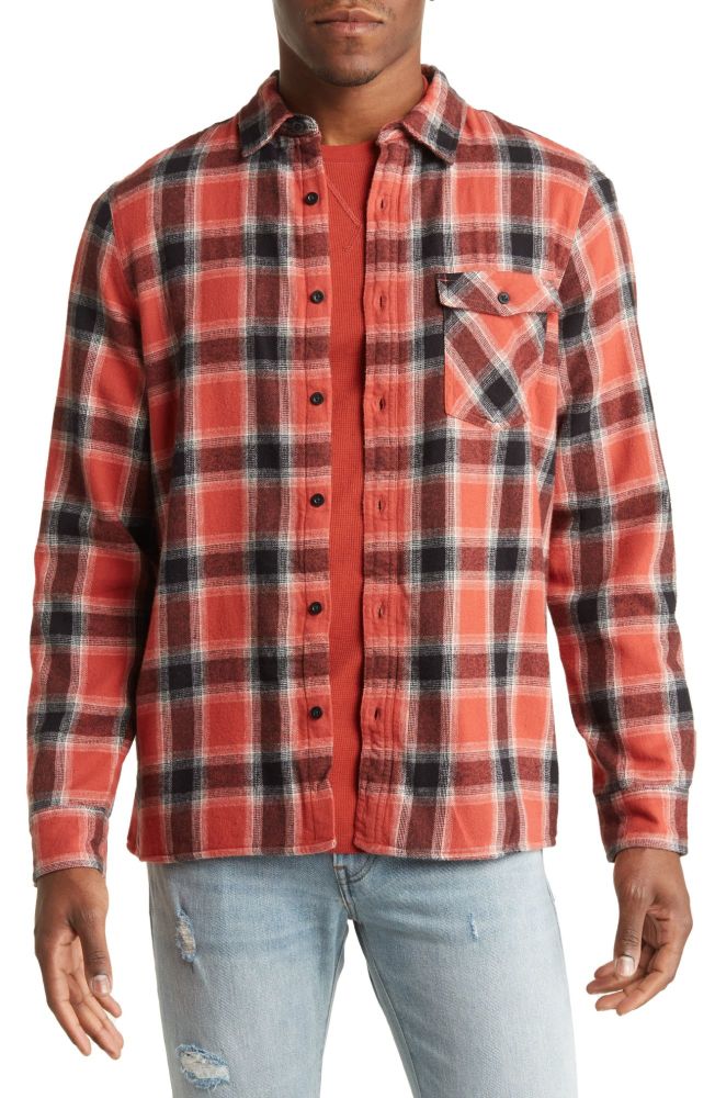 Red/Black Shadow Plaid Cotton Long Sleeve Shirt Size: M