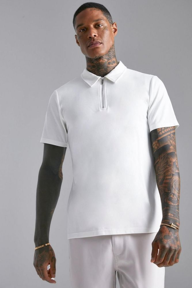 White Slim Fit Polo Size: M
