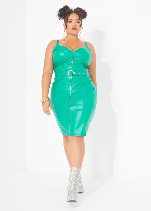 #DDFGR The Nyomi Bodycon Green Dress Size: 1XL