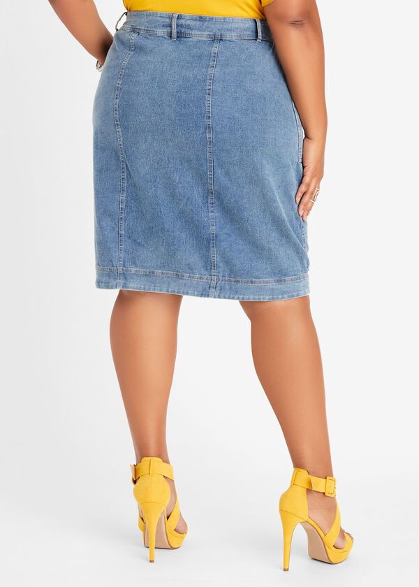 Ruffle Trimmed Denim Skirt Size: 16