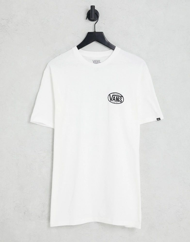 Vans Sketch Logo Back Print White T-Shirt Size: M