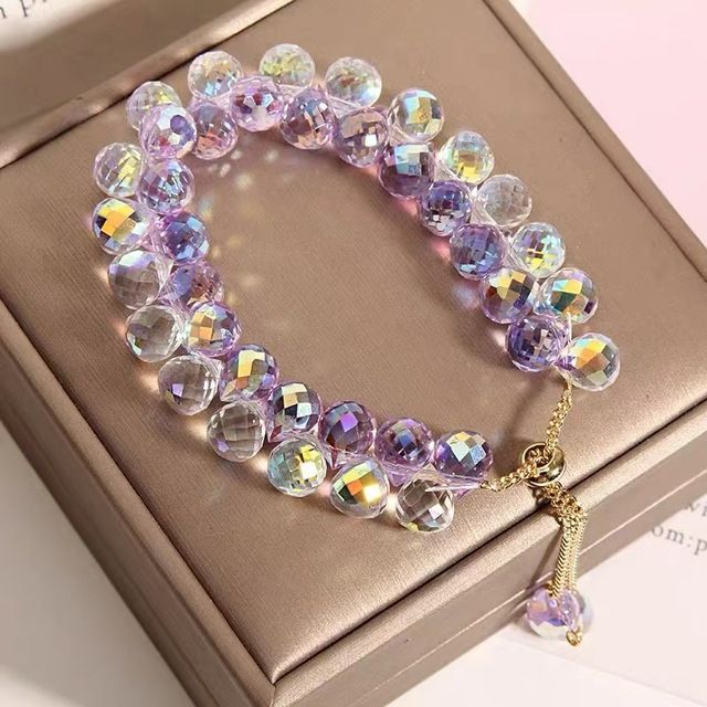 Purple 2-Row Crystal Fashion Bracelet