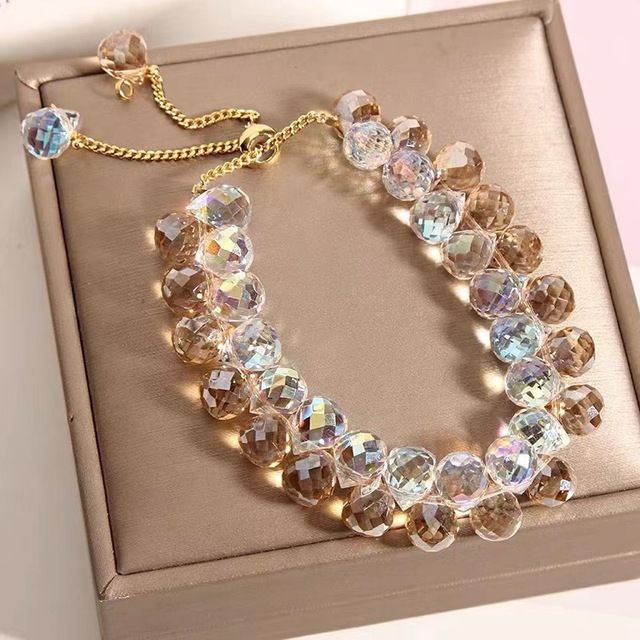 Champagne 2-Row Crystal Fashion Bracelet