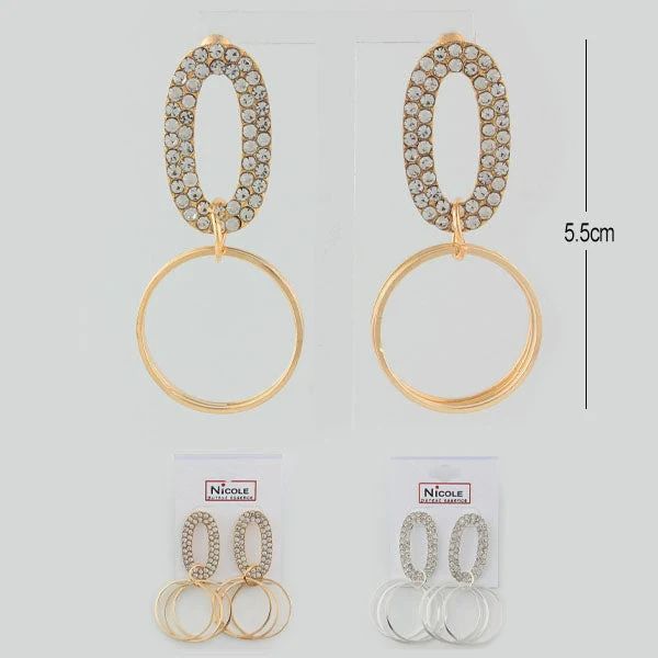 Rhinestone Fashion Drop Earrings