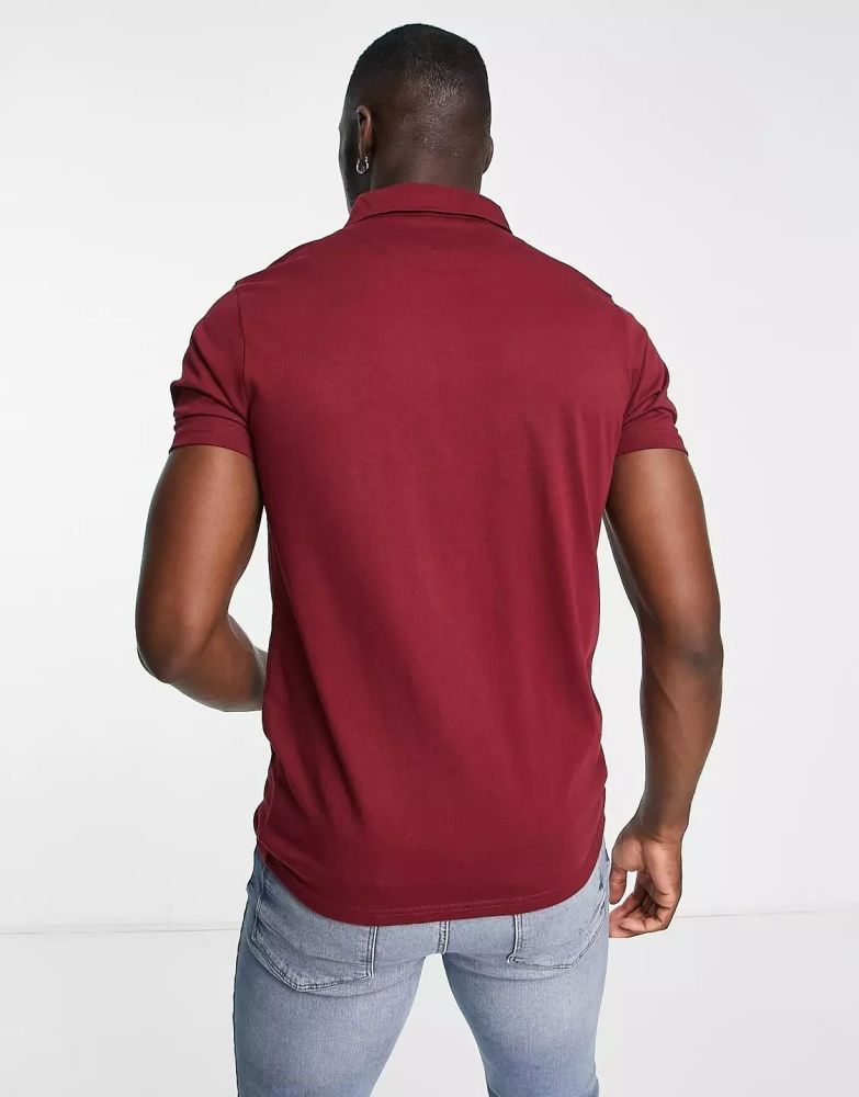 Burgundy Le Breve Tall Muscle Fit Polo Size: 3XL