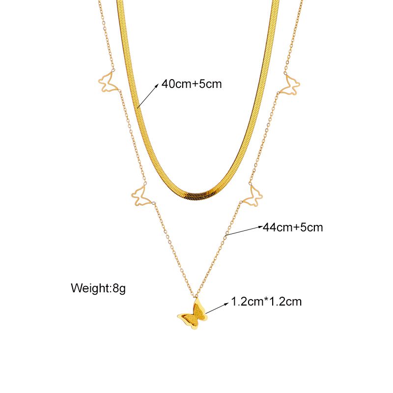 Stainless Steel Gold Finish Multi-Layer Necklaces