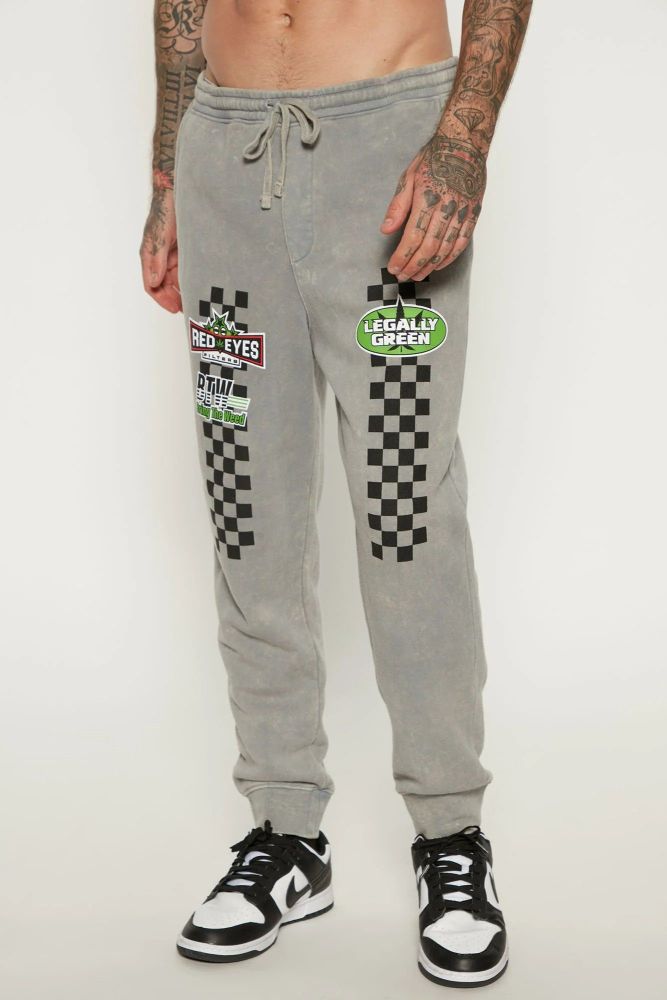 Grey Checkered Speedway Jogger Size: M