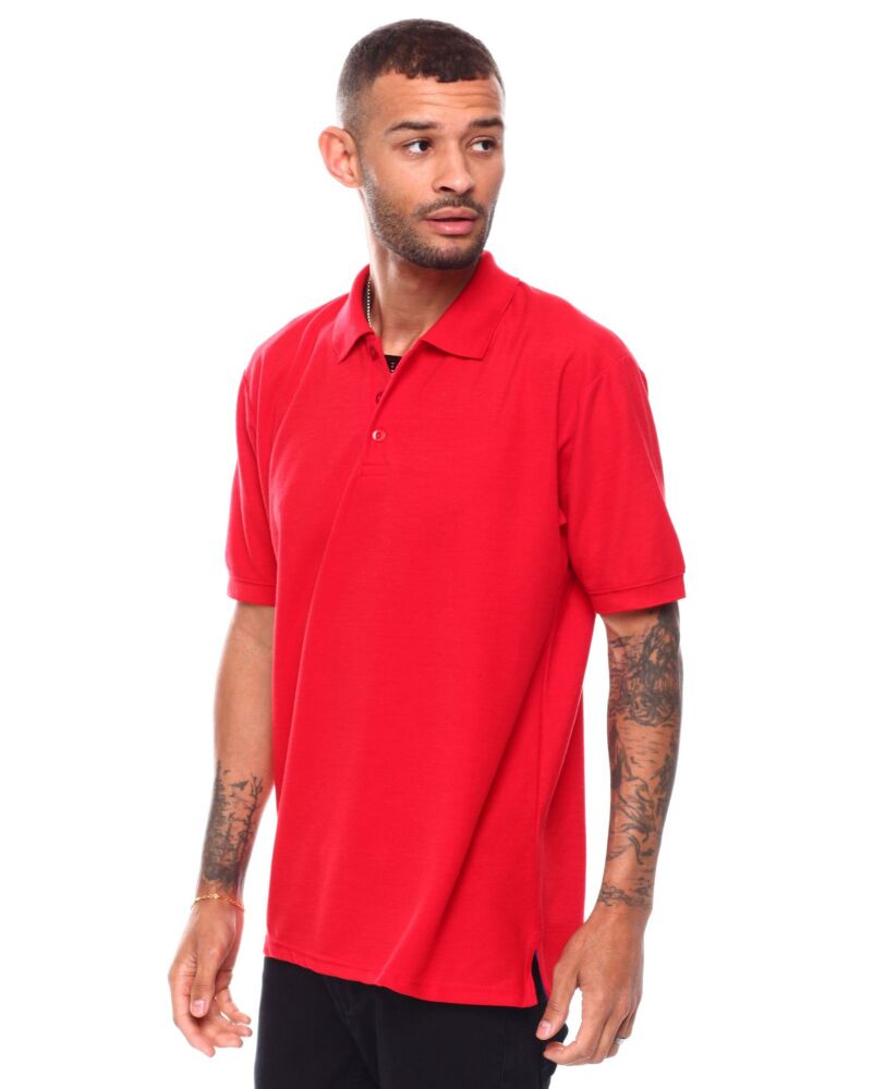 Red Slim Fit Short Sleeve Polo Size: L