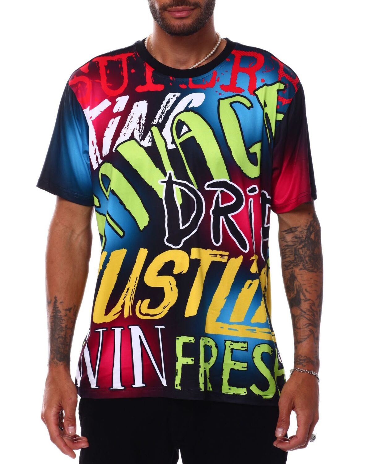 White Doodle Print T-Shirt main image 0