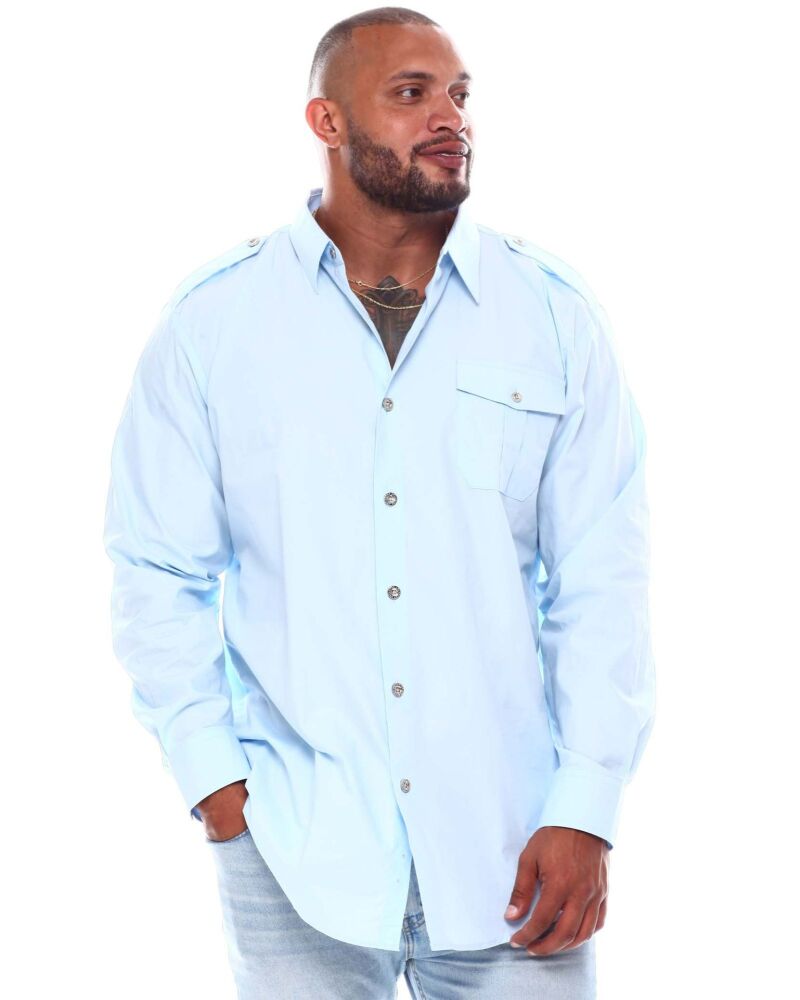 Long Sleeve Solid Woven Shirt (B&T) Size: 3XL