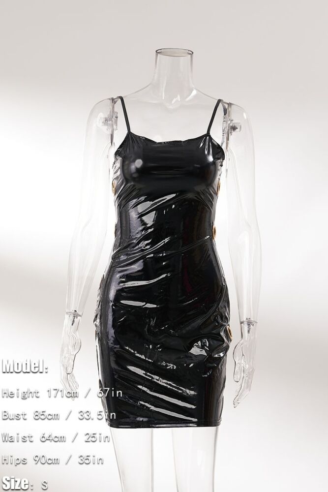 #BLL69 Black Stretch Zip-Up Slim Mini Dress Size: M
