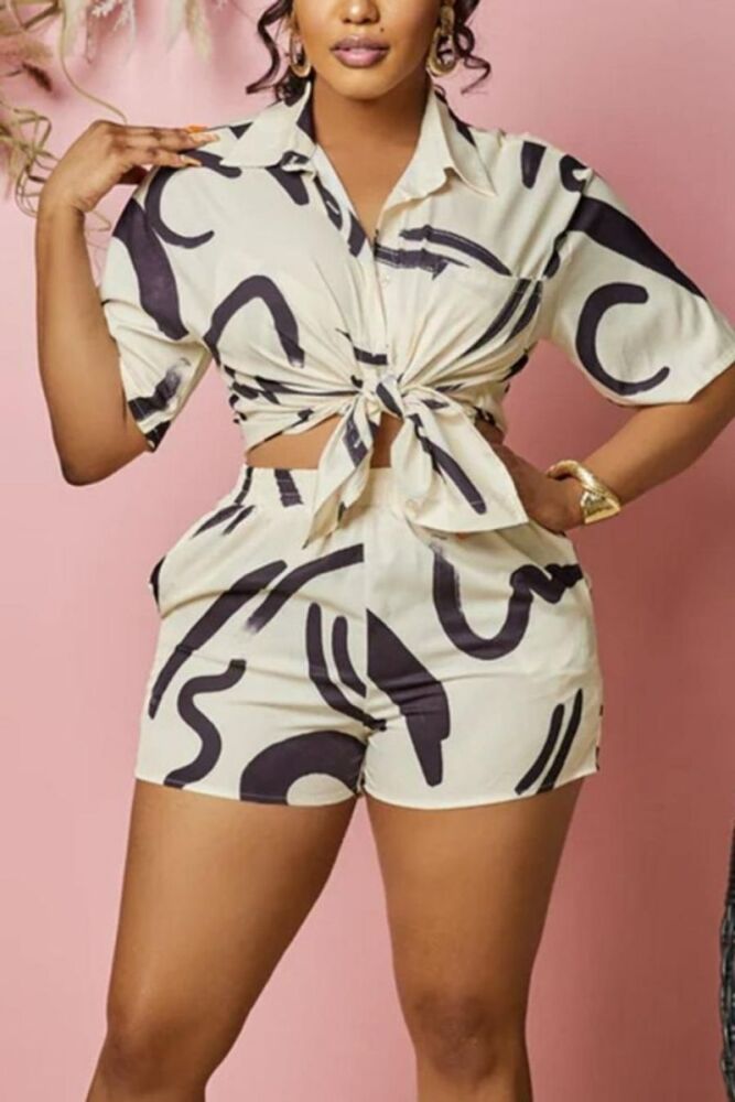 Printed Non-Stretch Loose Fit 3-Piece Set Size: 2XL