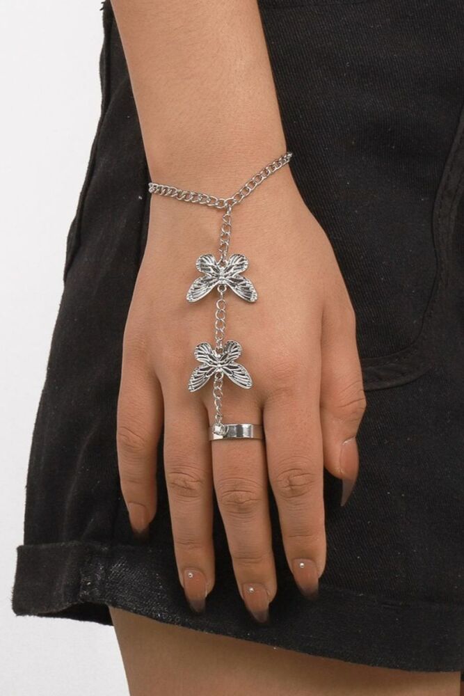 Silver Metal Butterfly Bracelets (Length:15cm)