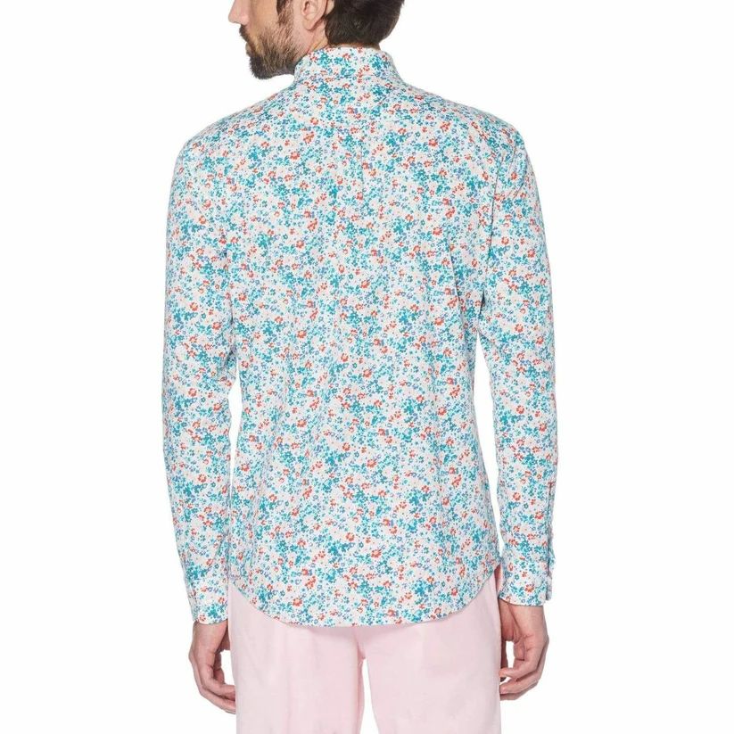 Original Penguin Ditsy Floral Print Long Sleeve Shirt Size: L