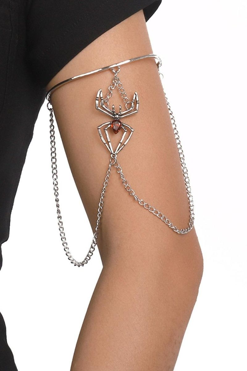 Gold One Pc Metal Rhinestone Spider Arm Chain (length: 15cm)