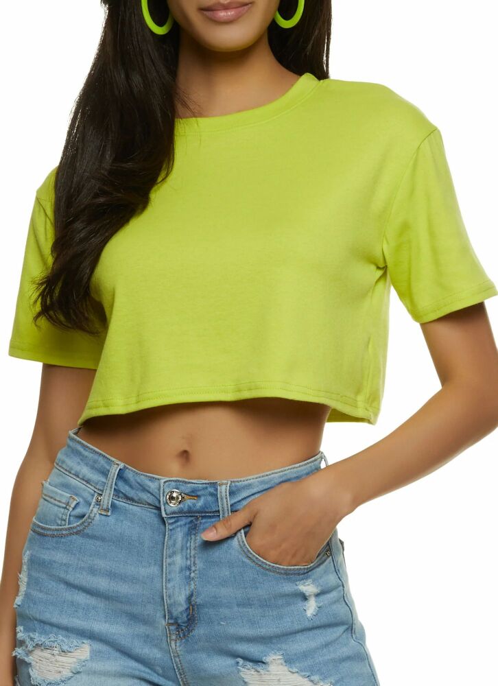 Lime Basic Cropped Tee