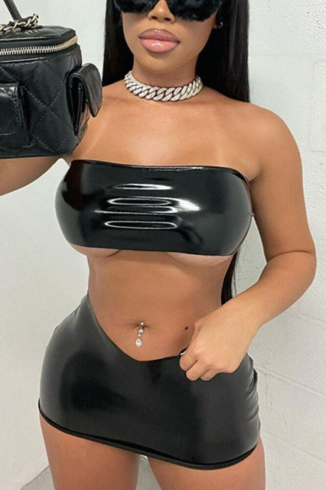 SKU: BPULMSS-2PM Black Pu Leather Mini Skirt Set Size: M COMING SOON