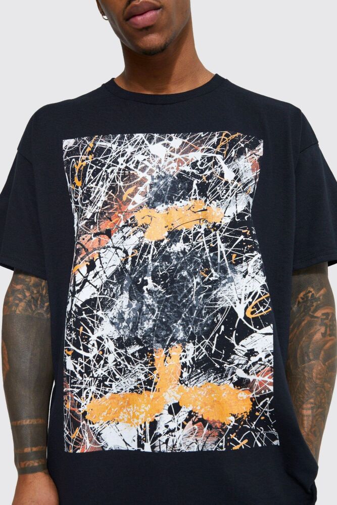 Size: XS Oversized Black Printed Daffy Duck T-Shirt