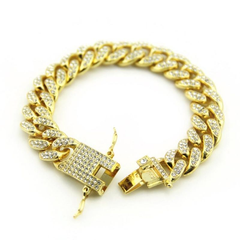 Gold Rhinestones Hip Hop Bracelets SKU: 302435