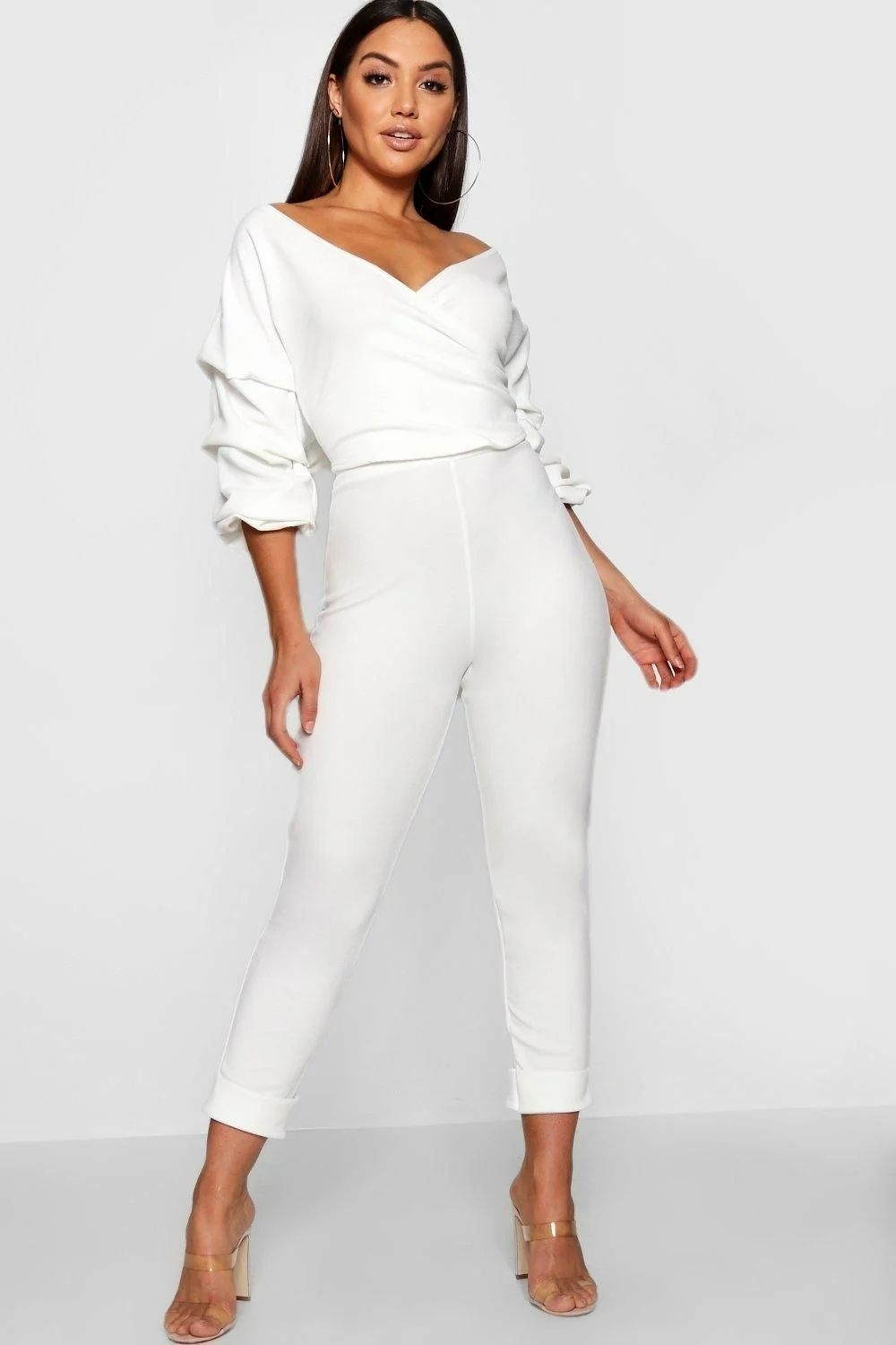 Size: S White Two-Piece Pants Set SKU: 2P4567
