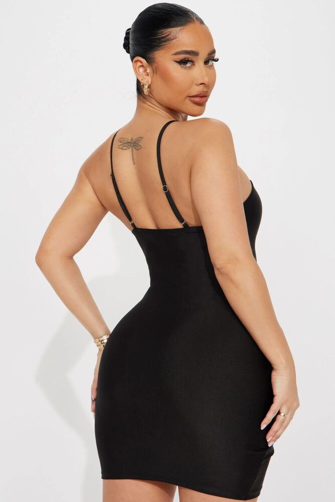 Black Erotic Ruched Sexy Mini Dress SKU: A09854