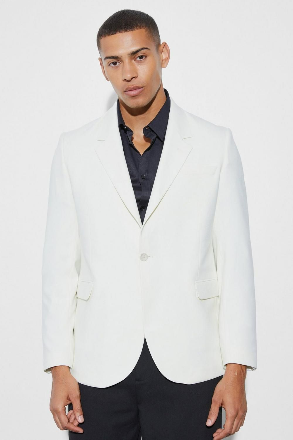 COMING SOON! White Long Sleeve Relaxed Fit Blazer Product code: BLA841