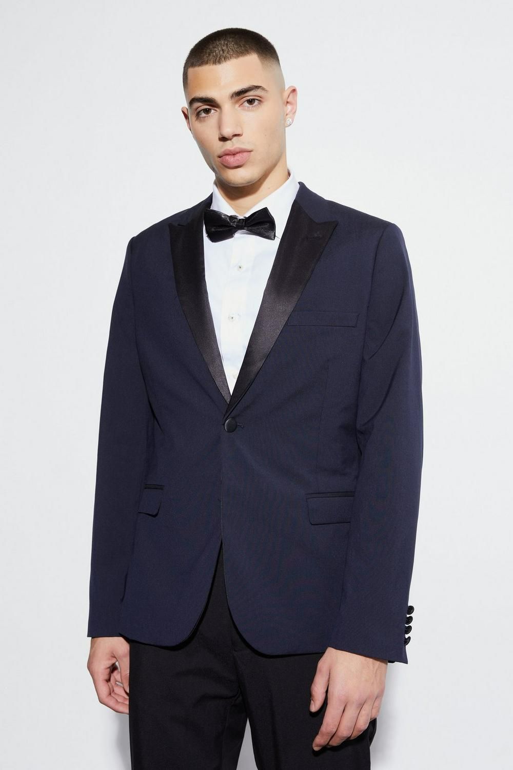 COMING SOON! Navy Skinny Tuxedo Suit Jacket