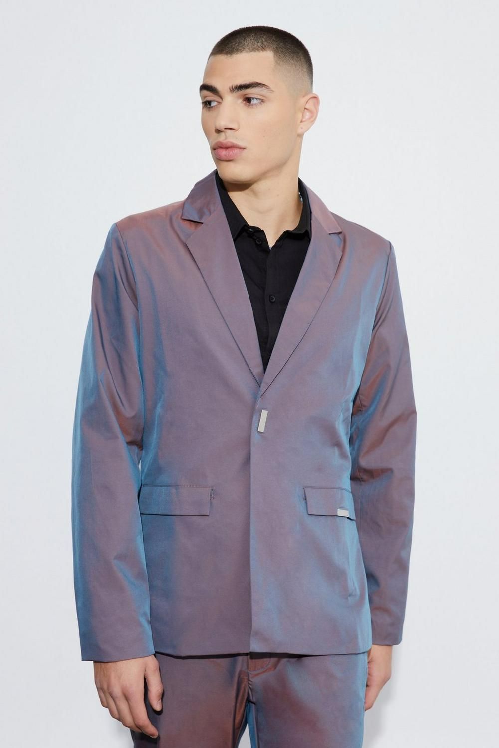 COMING SOON Size: 40-ML Purple Iridescent Slim Fit Blazer