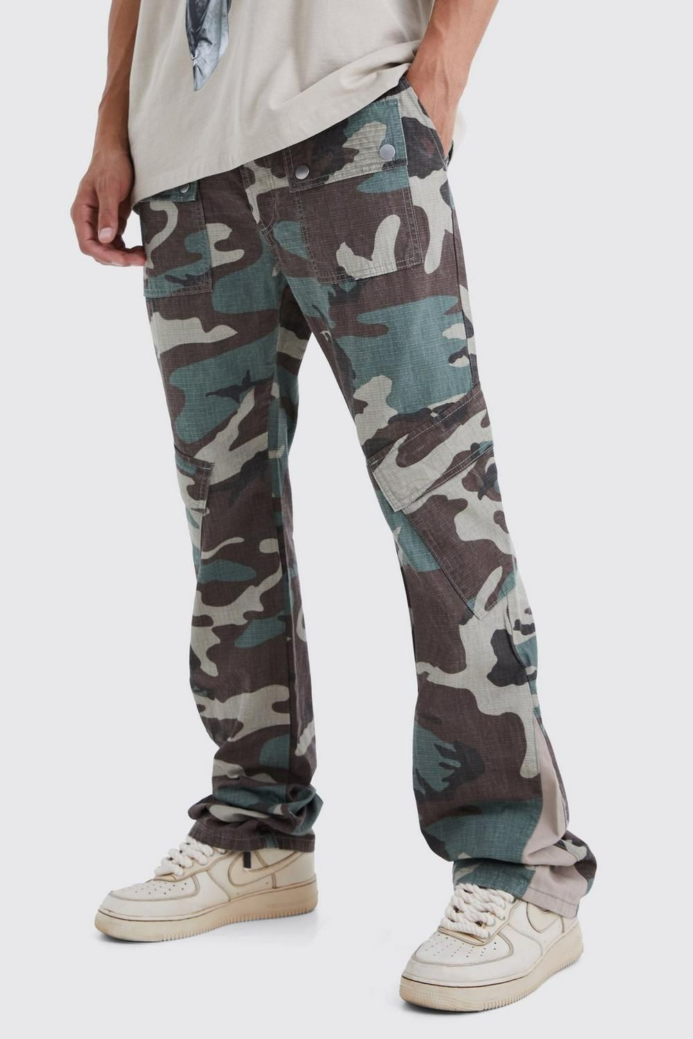 COMING SOON! Camouflage Slim Fit Flare Cargo Pants