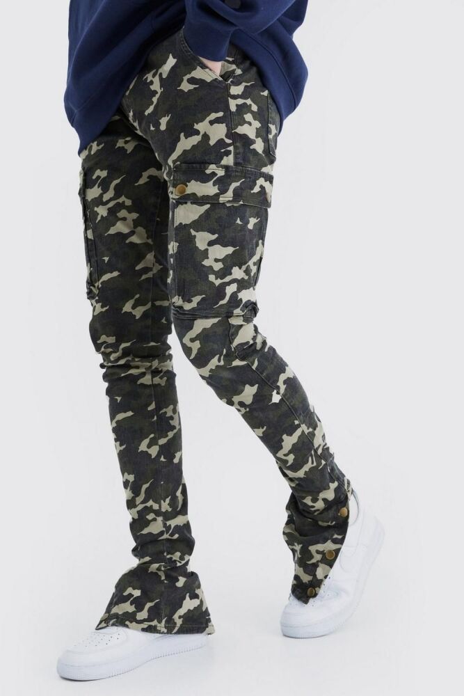 Camouflage Skinny Long Fit Cargo Pants