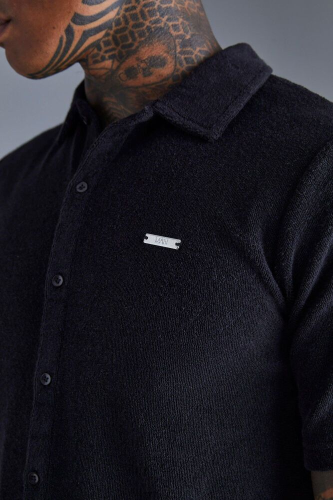 Size: L Black Regular Fit Stretch Premium Jersey Shirt