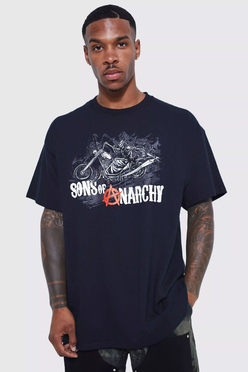 COMING SOON Size: XS Black Oversized Son's Of Anarchy License T-shirt