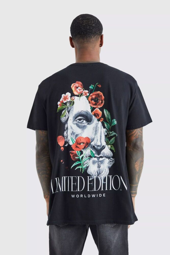 Size: M Black Oversized Limited Edition Graphic T-shirt
