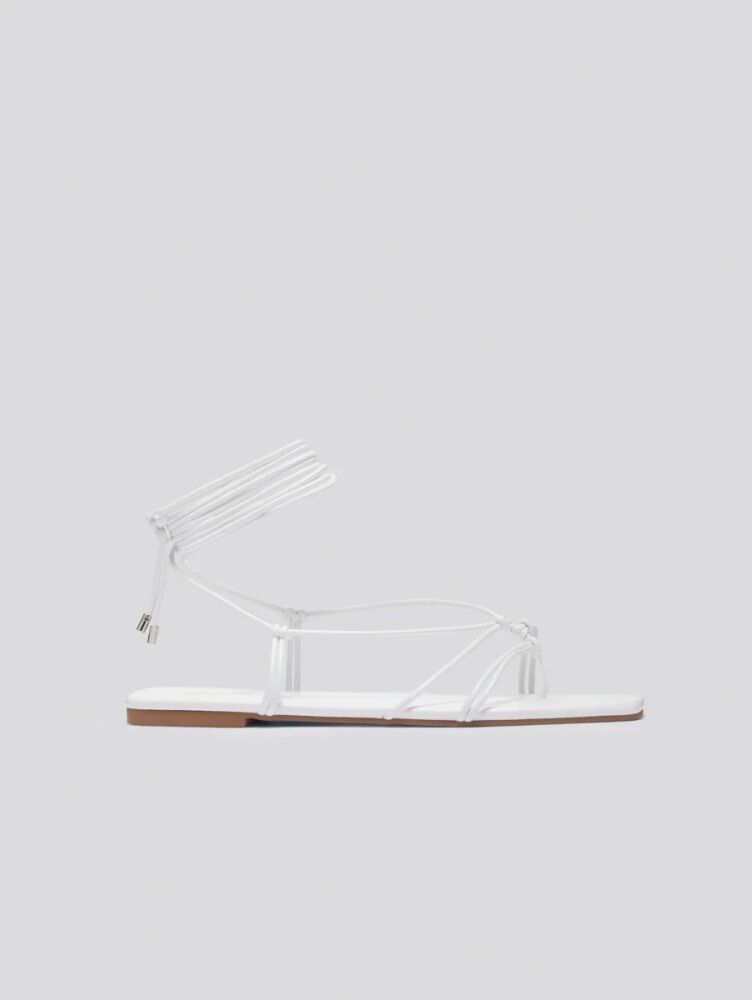 White Classis Lace-Up Sandals (Medium Width)