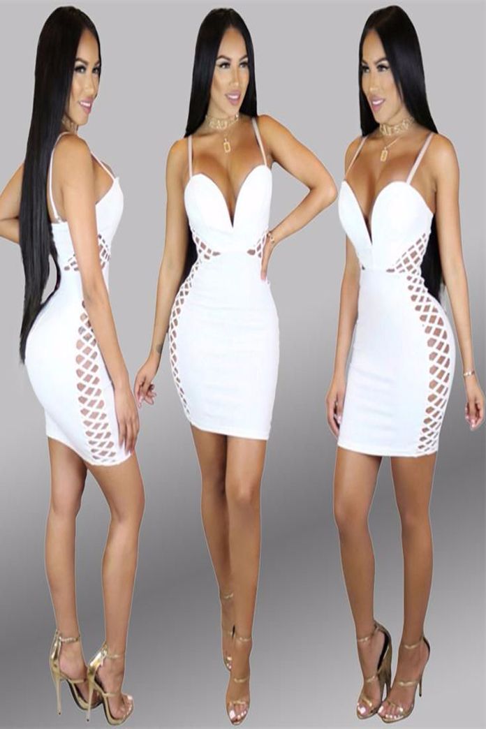 SKU: A0453 White Laced Side Bodycon Dress Size: SM