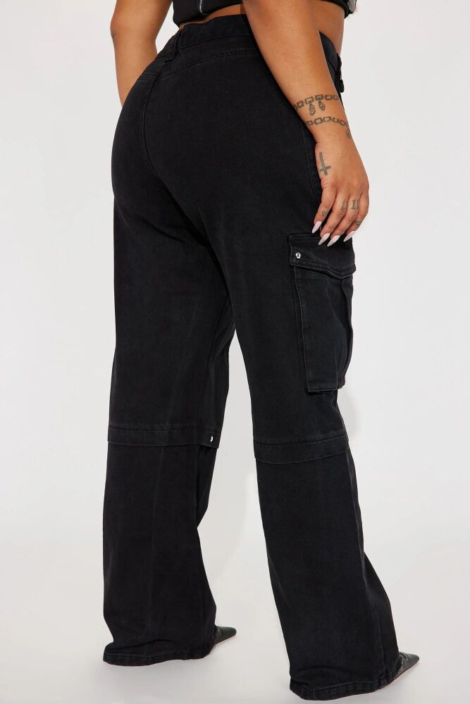 Black Unstoppable Non-Stretch Straight Leg Utility Jeans SKU: CP0110