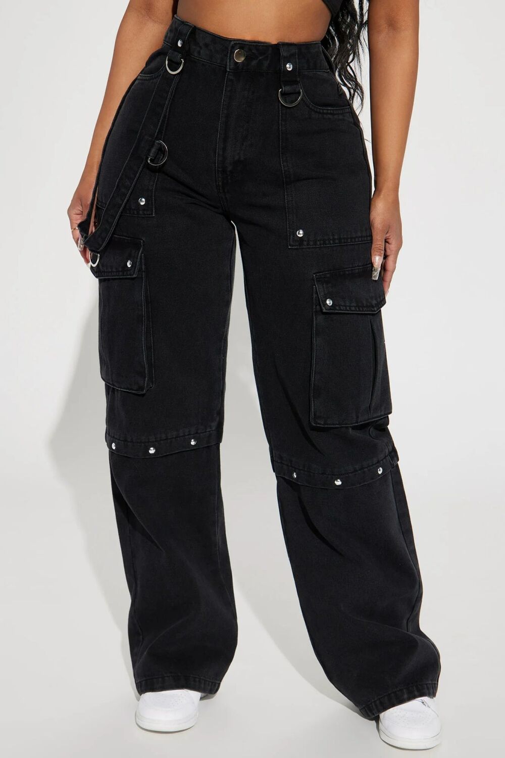 Black Unstoppable Non-Stretch Straight Leg Utility Jeans SKU: CP0110