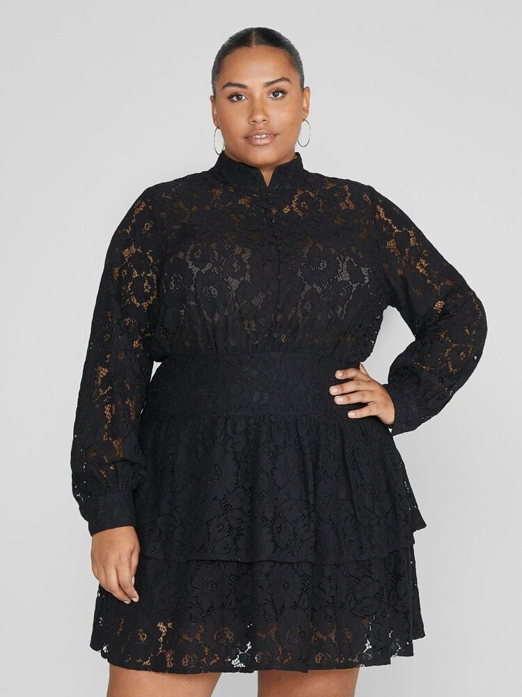 Black Lace Madelyn Ruffle Dress SKU#D09801 Size: XL