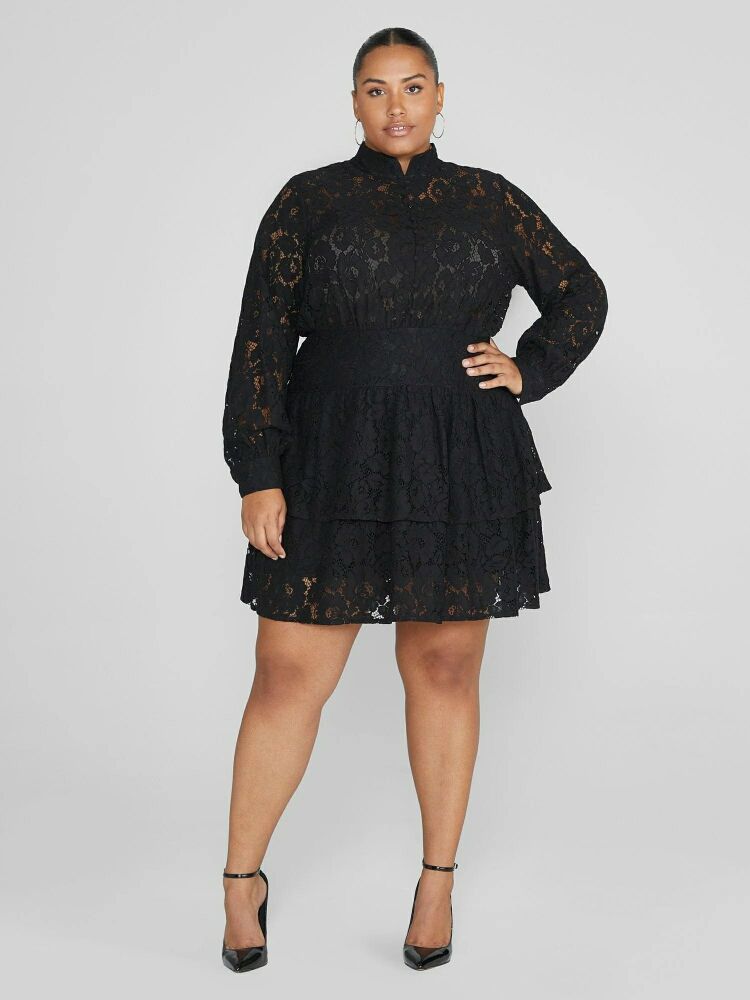 Black Madelyn Lace Ruffle Dress SKU#D09801 Size: XL