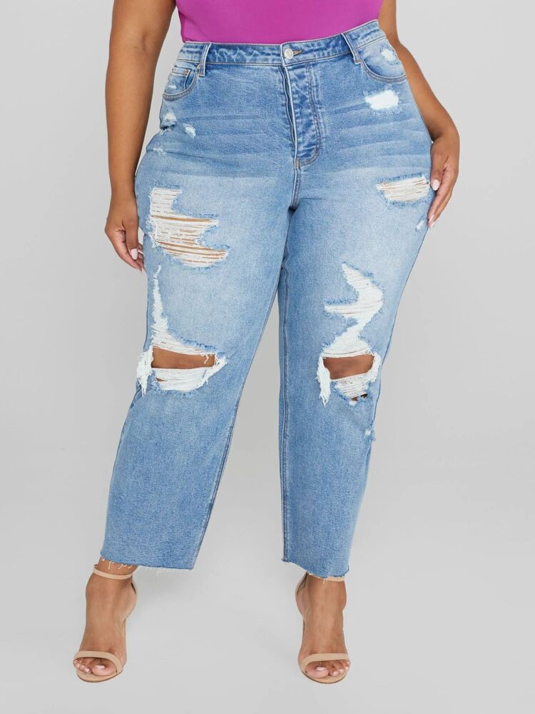 Mid Rise Relaxed Fit Crop Jeans SKU: 034688