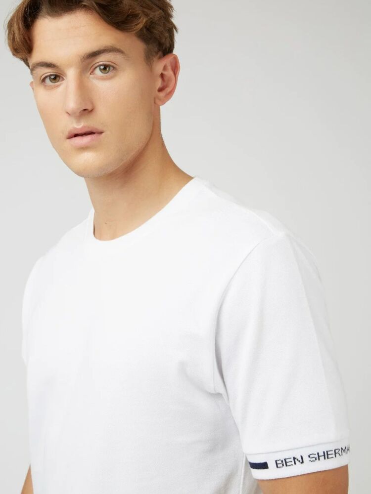 Ben Sherman Signature Cotton Embroidered Cuff Tee