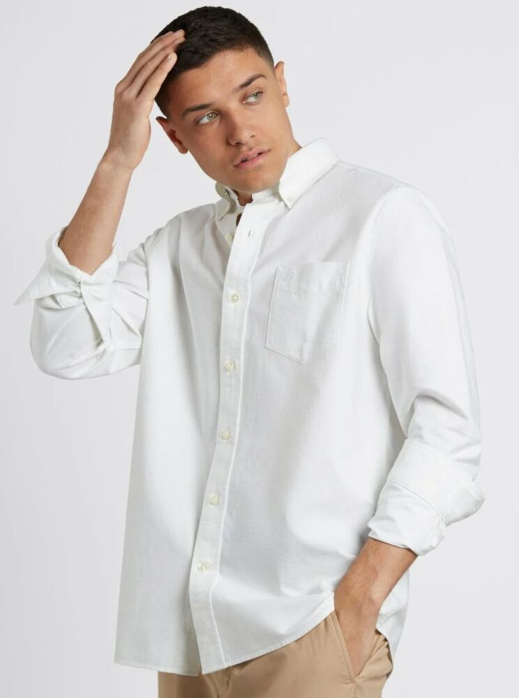 White Brighton Oxford Organic Shirt Size: XL