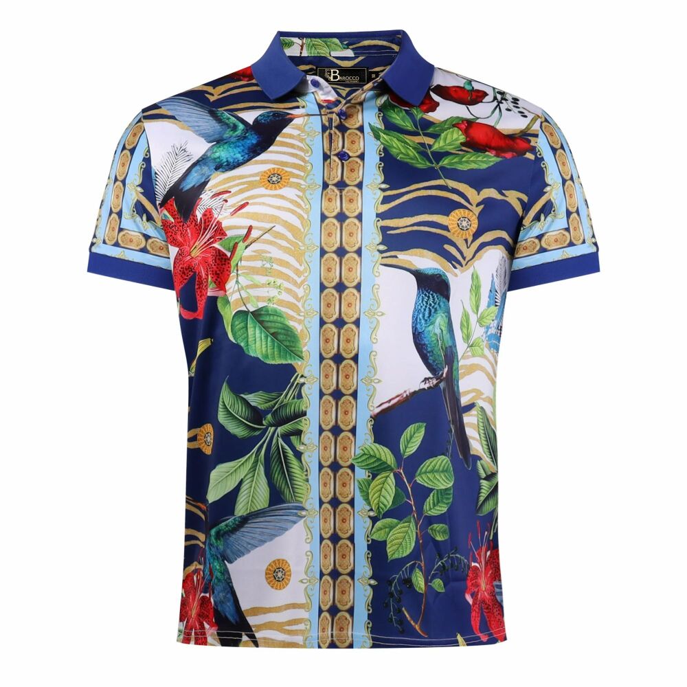 Tropical Vacation Printed Polo (B&T) Size: 2XL