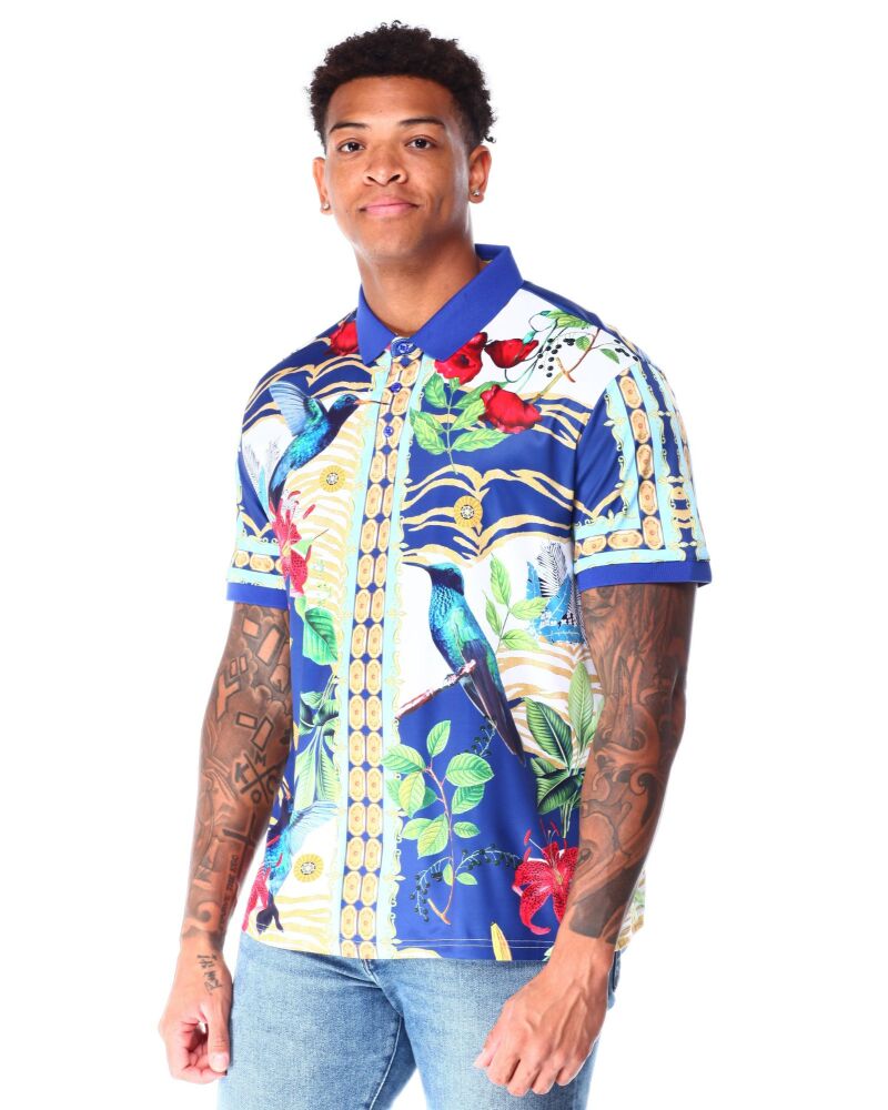 Tropical Vacation Printed Polo (B&T) Size: 2XL
